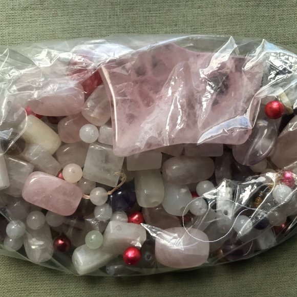 Bead Mix - real stones Rose quartz FW pearls Purple amethyst+ more - Picture 4 of 4